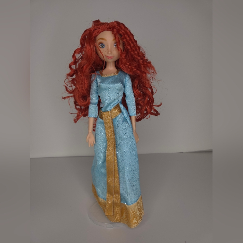 Disney Princess Merida Doll Brave Blue Dress Red Curly Hair